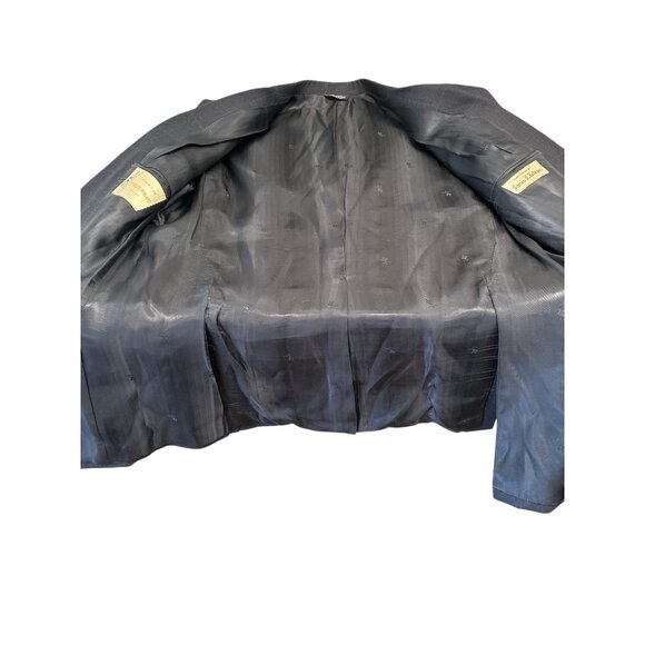 Louis Roth Navy Windowpane Mens Suit Jacket & Trousers Set With Buckle Detail - Picture 16 of 16